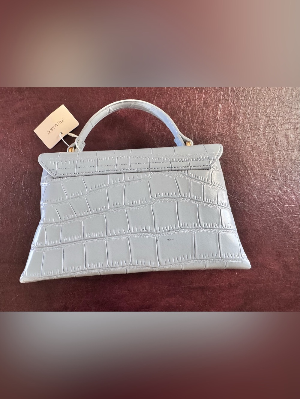 Primark Mini Top Handle Bag in Pale Blue with Gold Hardware - Picture 2 of 6
